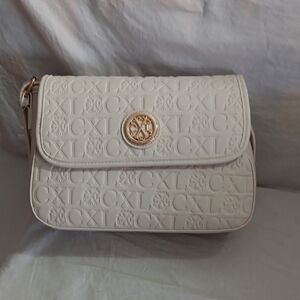 Christian Lacroix Cream Crossbody Bag with Gold Accent